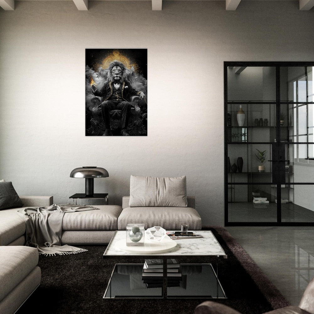 Regal Lion in Tuxedo Canvas Art - ROMAG Store