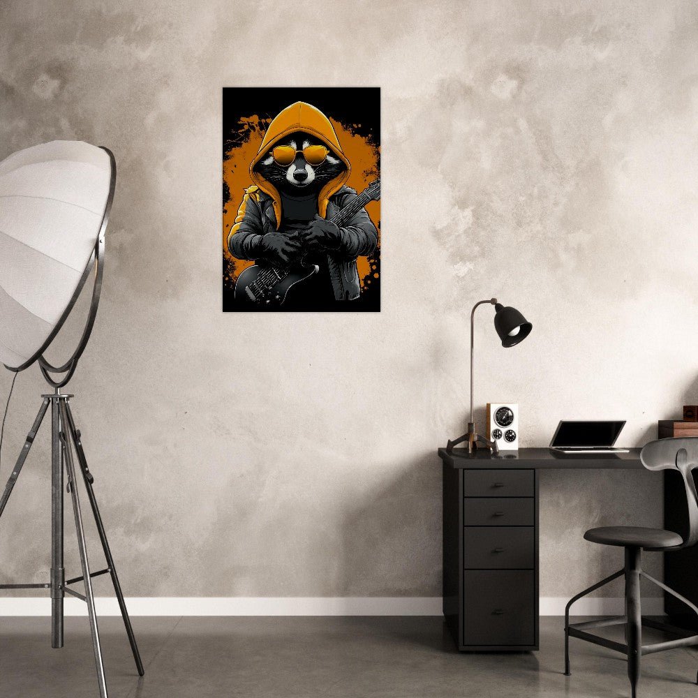 Rockstar Raccoon Canvas Art - ROMAG Store