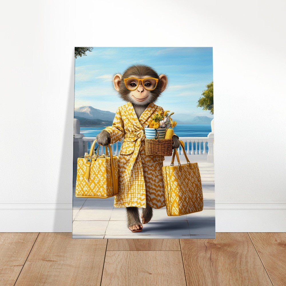 Chic Monkey in Robe Canvas Print - ROMAG Store