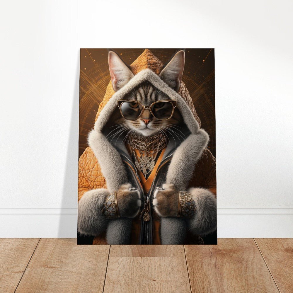 Luxury Cat in Fur Coat Canvas - ROMAG Store