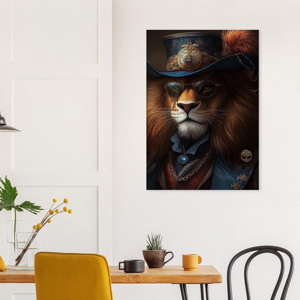Regal Lion in Steampunk Attire Canvas - ROMAG Store