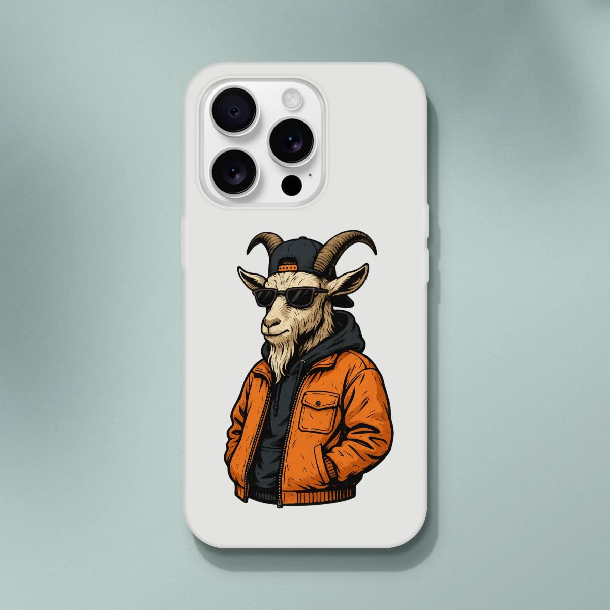 Cool Goat in Streetwear iPhone Flexi Case - ROMAG Store