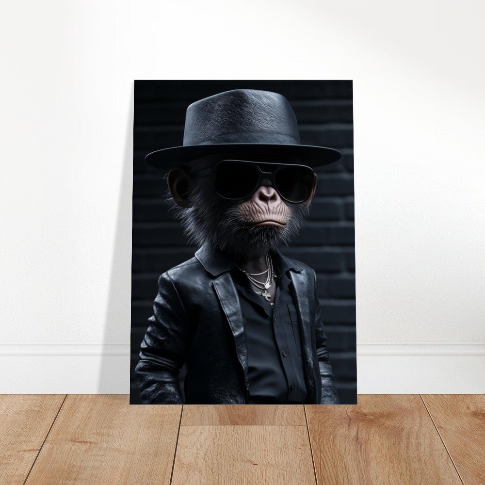 Chimp in Black Suit Canvas - ROMAG Store