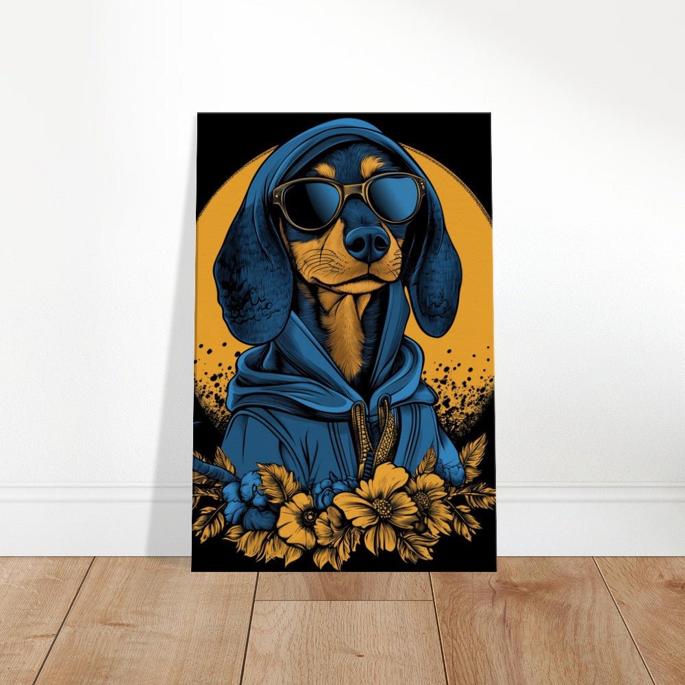 Cool Dachshund in Hoodie & Sunglasses Canvas - ROMAG Store