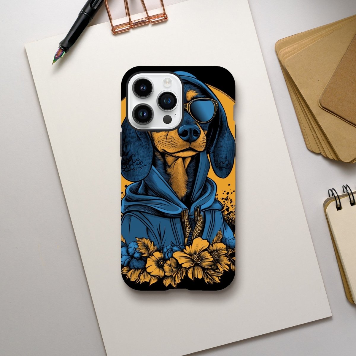 Cool Dachshund in Hoodie iPhone Tough Case - ROMAG Store