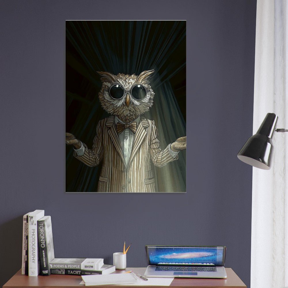Sophisticated Owl in Suit Canvas - ROMAG Store