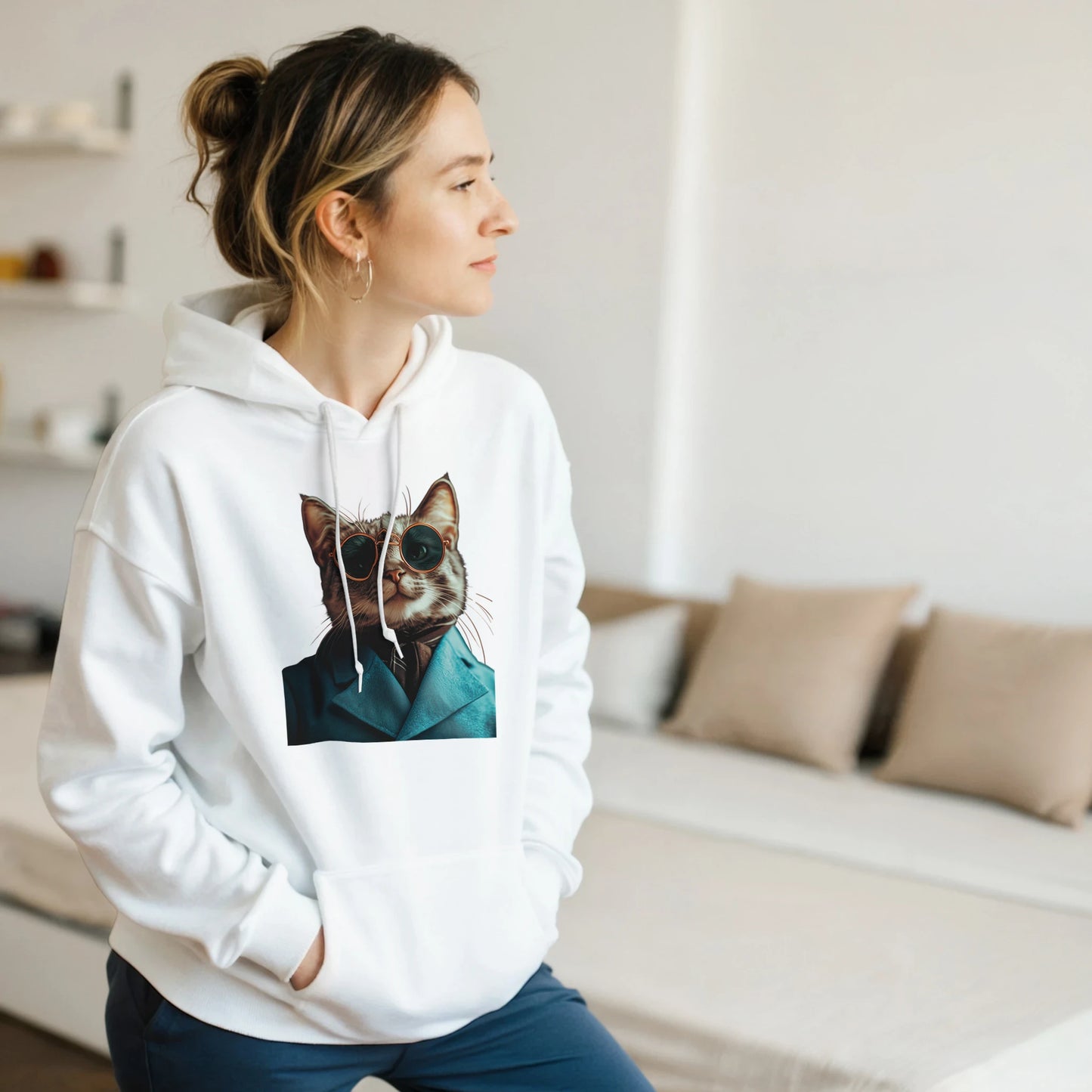 Dapper Cat Spectacles Hoodie - ROMAG Store