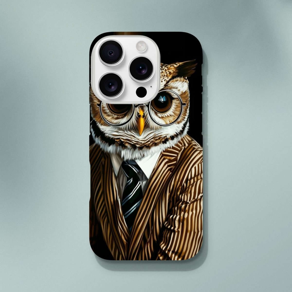 Sophisticated Owl in Pinstripes iPhone Tough Case - ROMAG Store