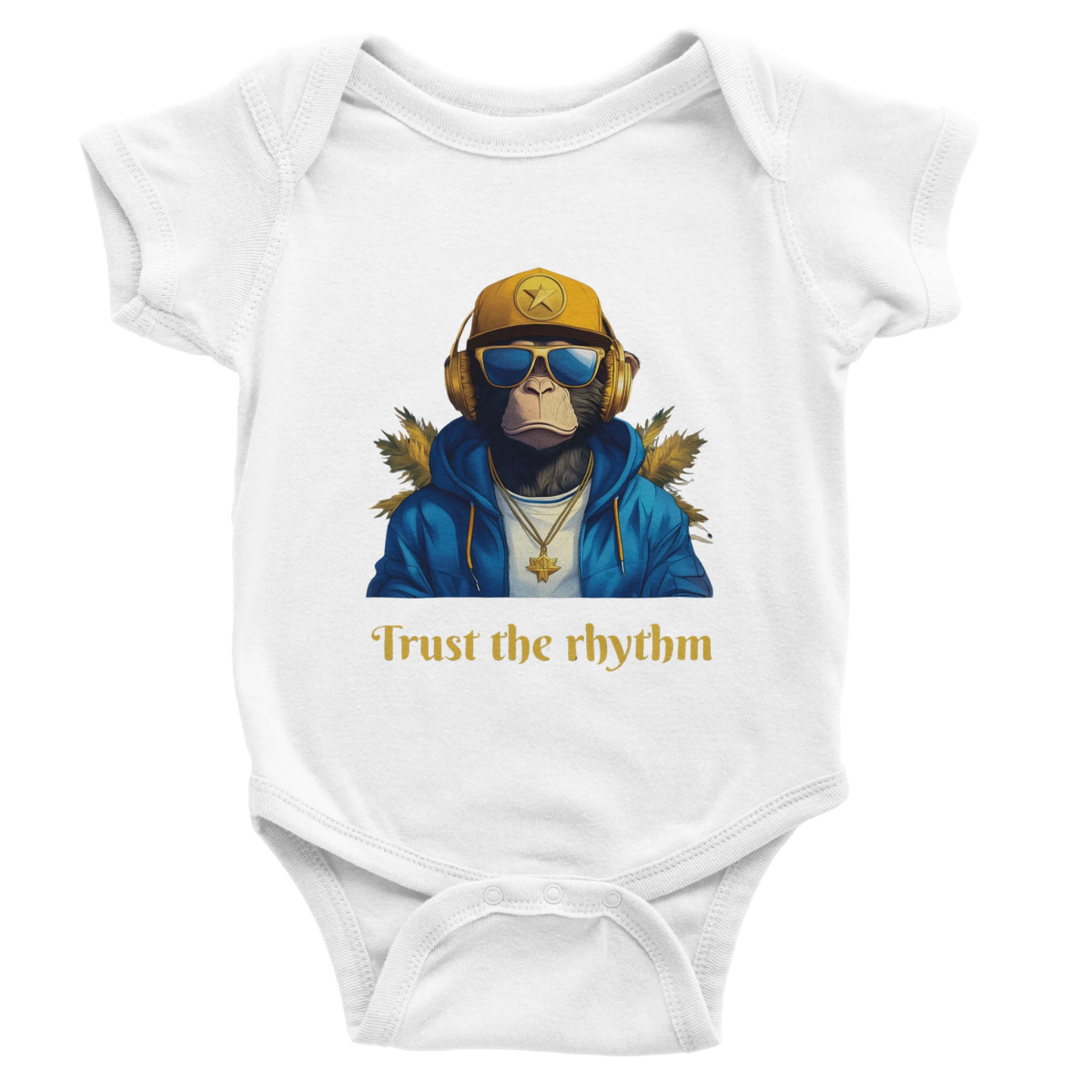 Cool Monkey DJ Baby Short Sleeve Bodysuit - ROMAG Store