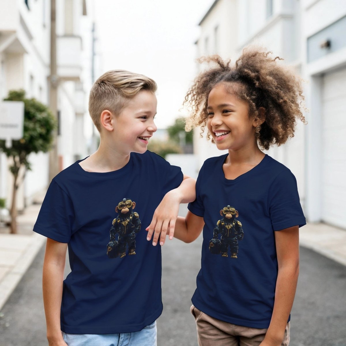 Golden Glam Monkey Kids Tee - ROMAG Store