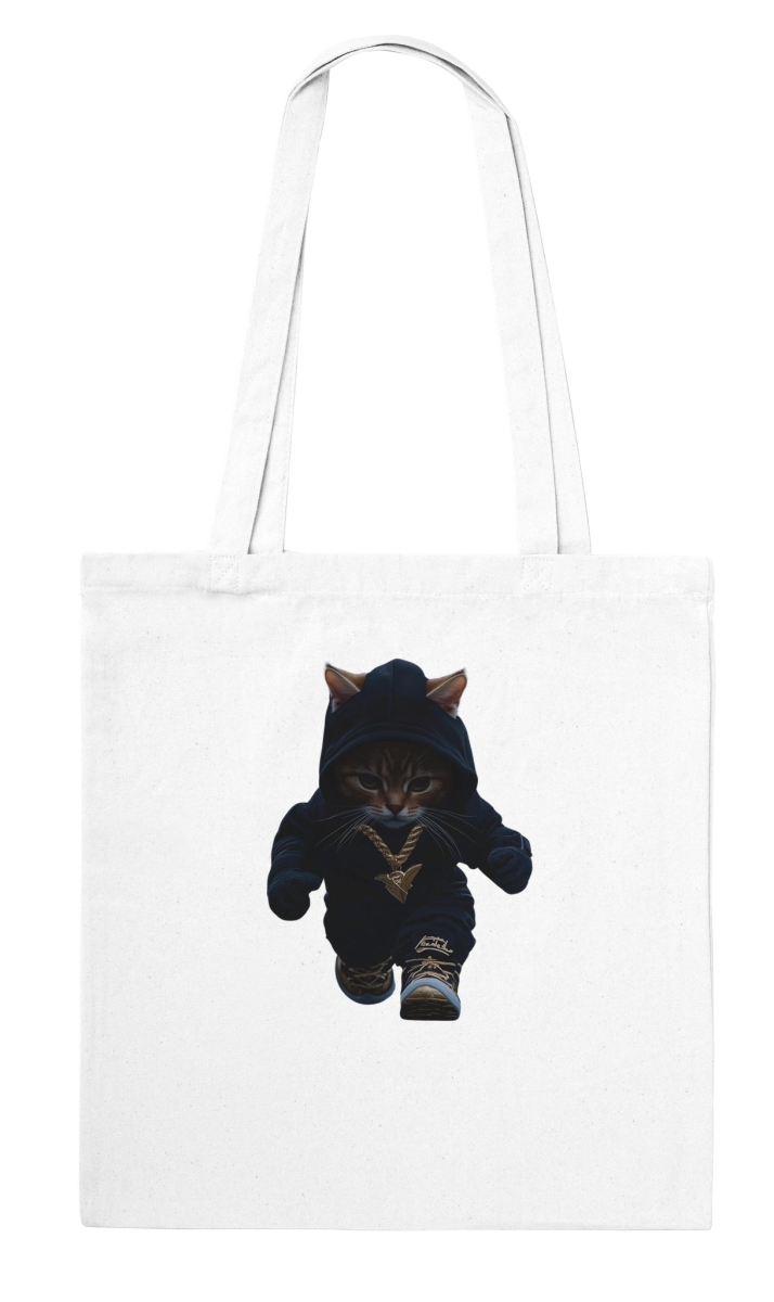 Gangsta Cat Streetwear Tote Bag - ROMAG Store