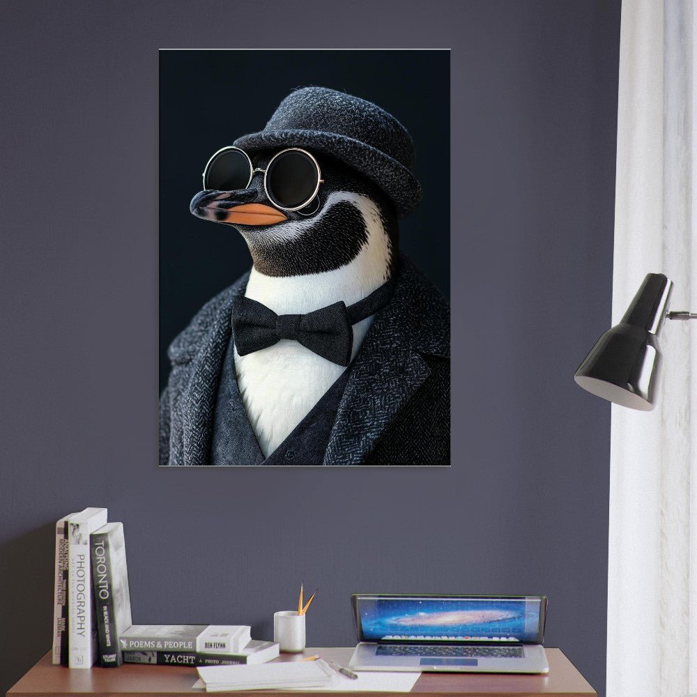 Dapper Penguin in Suit Canvas - ROMAG Store