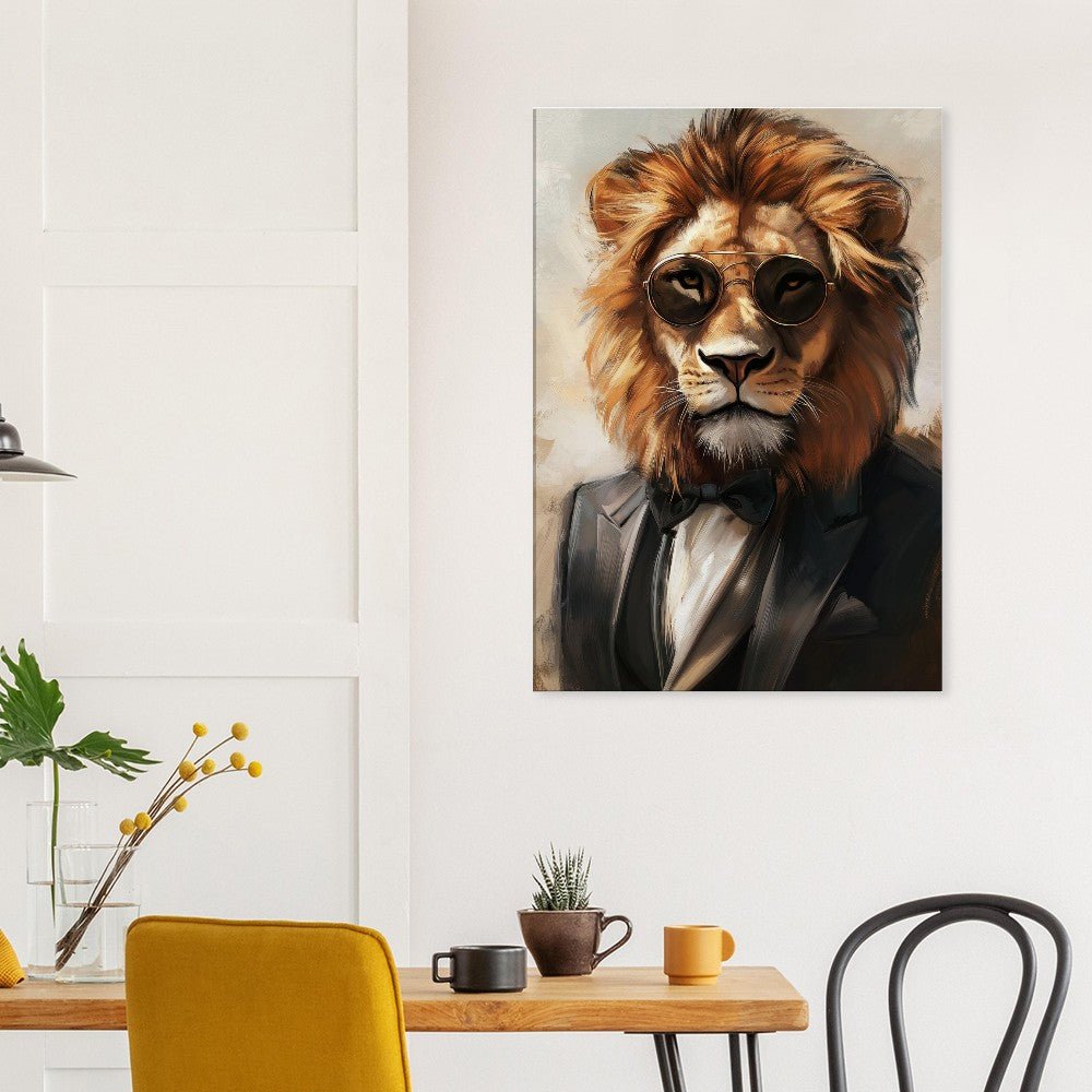 Lion in Suit Canvas Wall Art - ROMAG Store