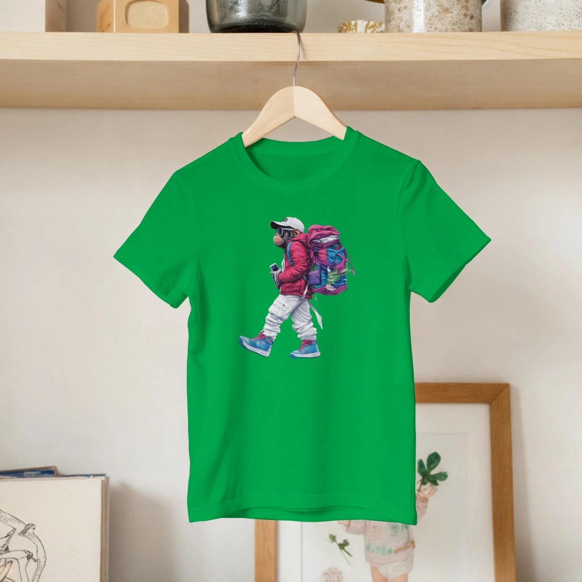 Vibrant Urban Explorer Monkey Kids T-Shirt - ROMAG Store