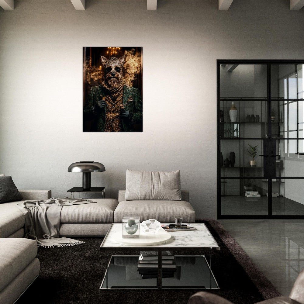 Dapper Dog with Vape Canvas Art - ROMAG Store