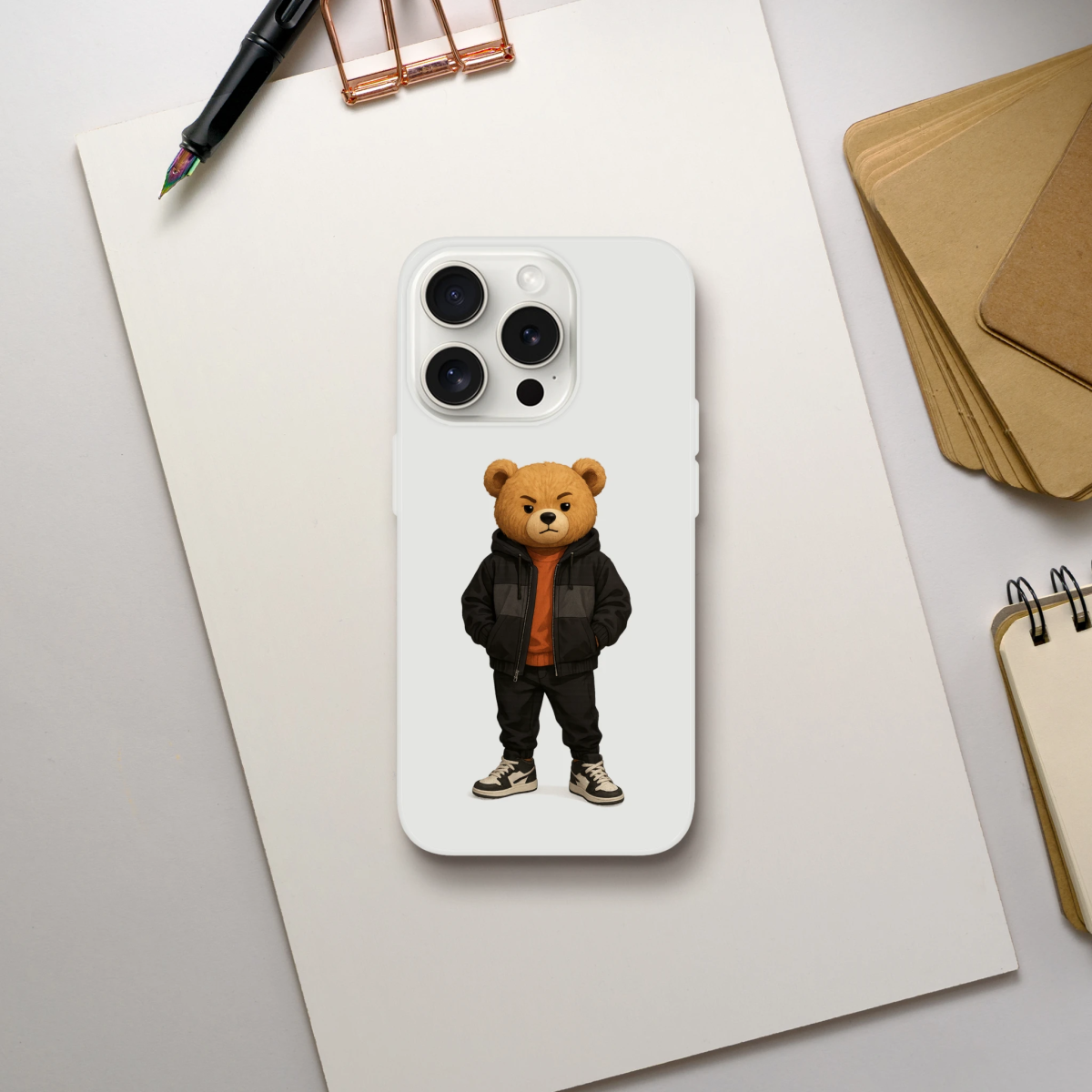 Cool Urban Streetwear Bear iPhone Flexi Case - ROMAG Store