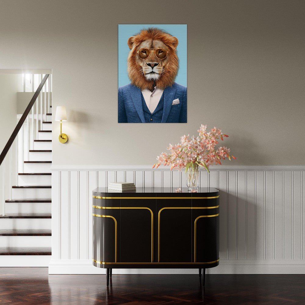Suave Lion in Suit Canvas - ROMAG Store
