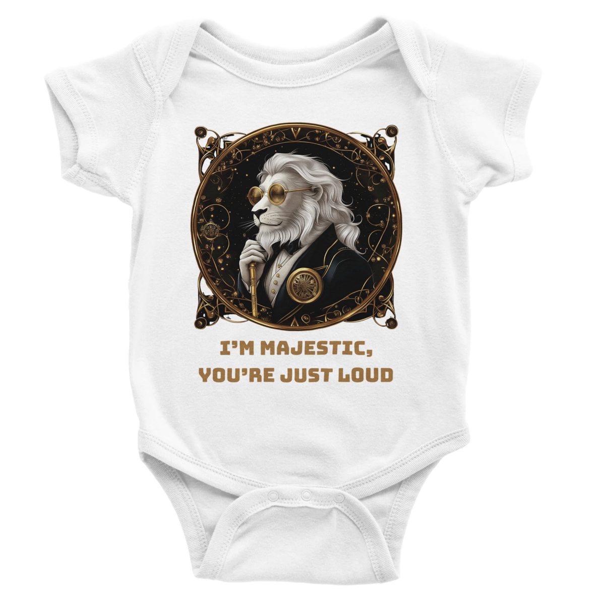 Majestic Lion Baby Short Sleeve Bodysuit - ROMAG Store
