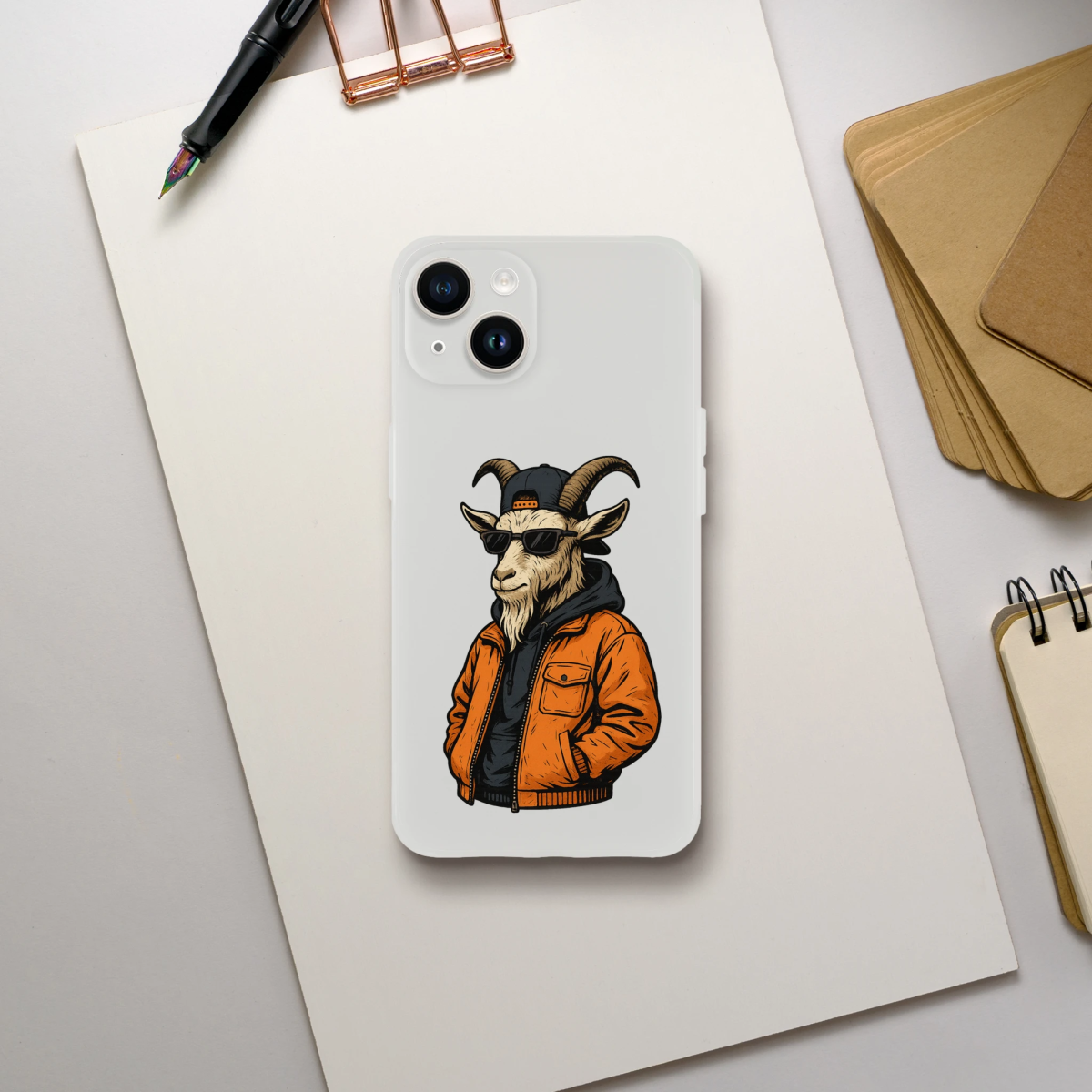 Cool Goat in Streetwear iPhone Flexi Case - ROMAG Store