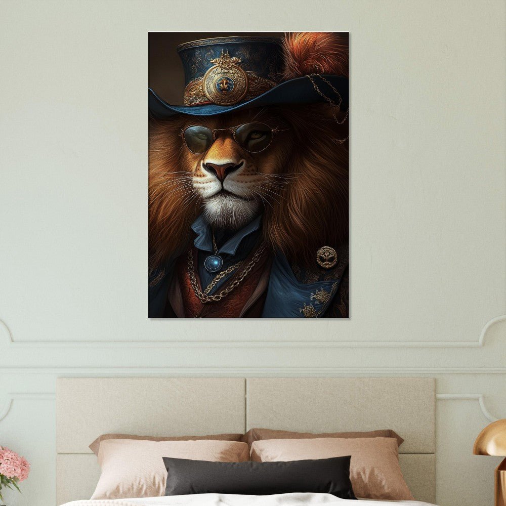 Regal Lion in Steampunk Attire Canvas - ROMAG Store
