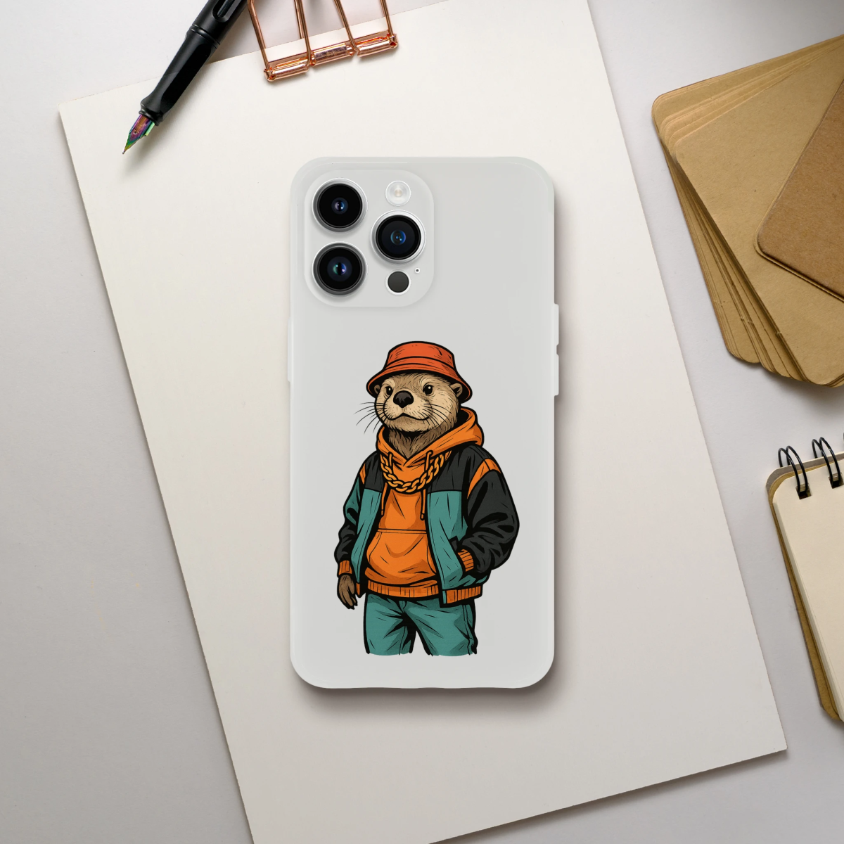 Retro Street Otter iPhone Flexi Case - ROMAG Store