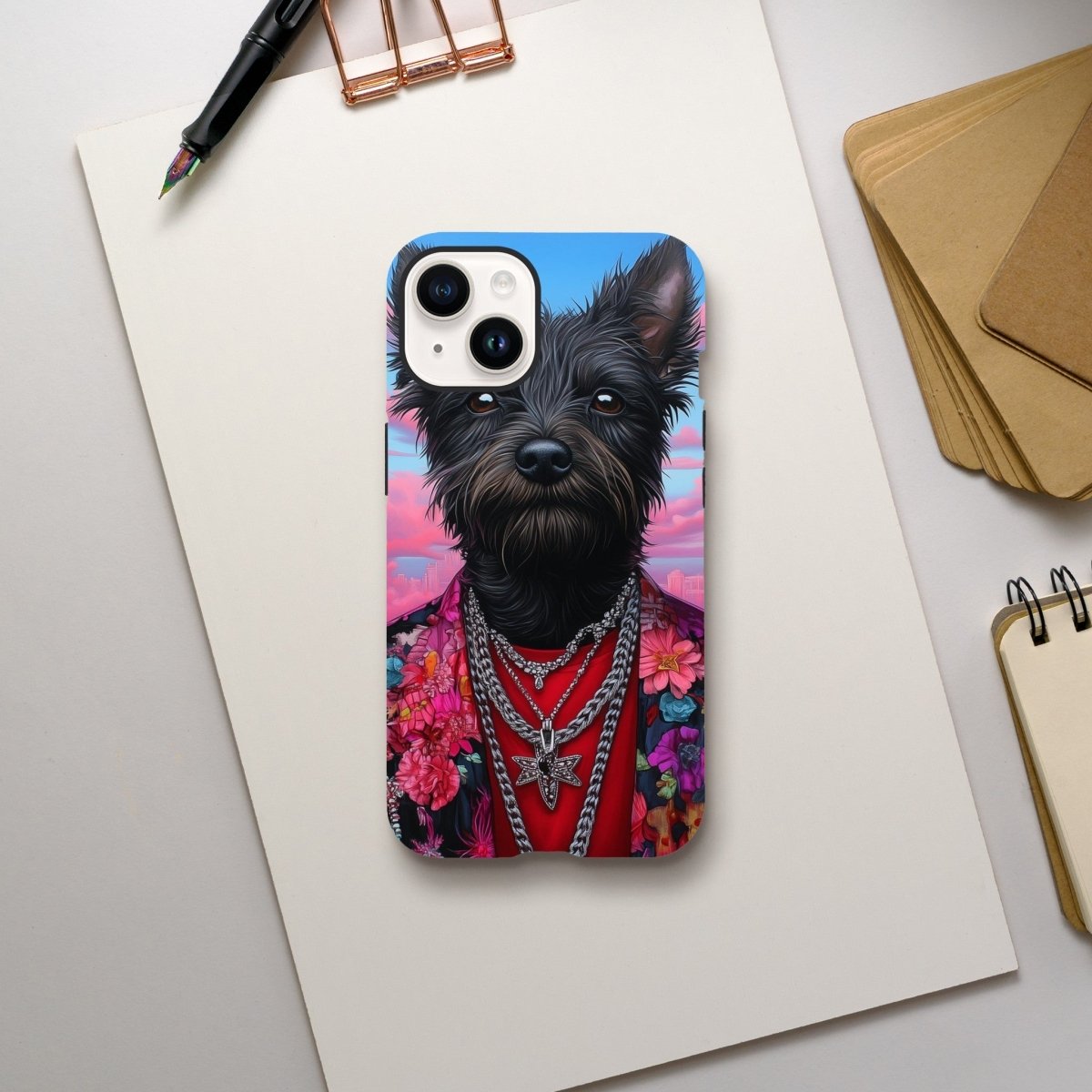 Chic Terrier Floral Jacket iPhone Tough Case - ROMAG Store