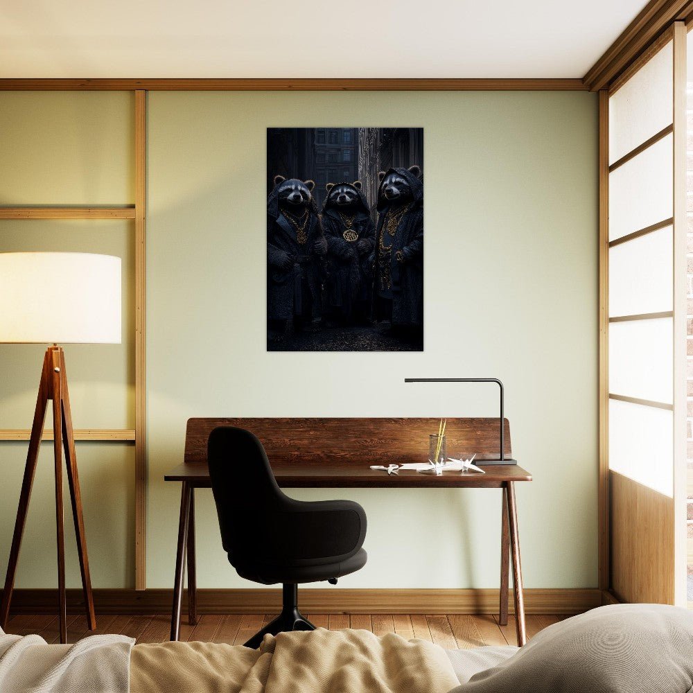 Urban Raccoon Gangster Canvas Art - ROMAG Store
