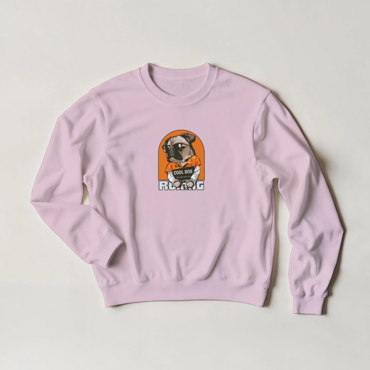 Cool Dog Mugshot Sweatshirt – Rebel Pug Streetwear Graphic in 6 Colors - ROMAG Store