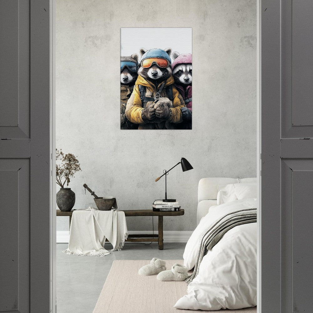 Raccoon Ski Team Canvas Print - ROMAG Store