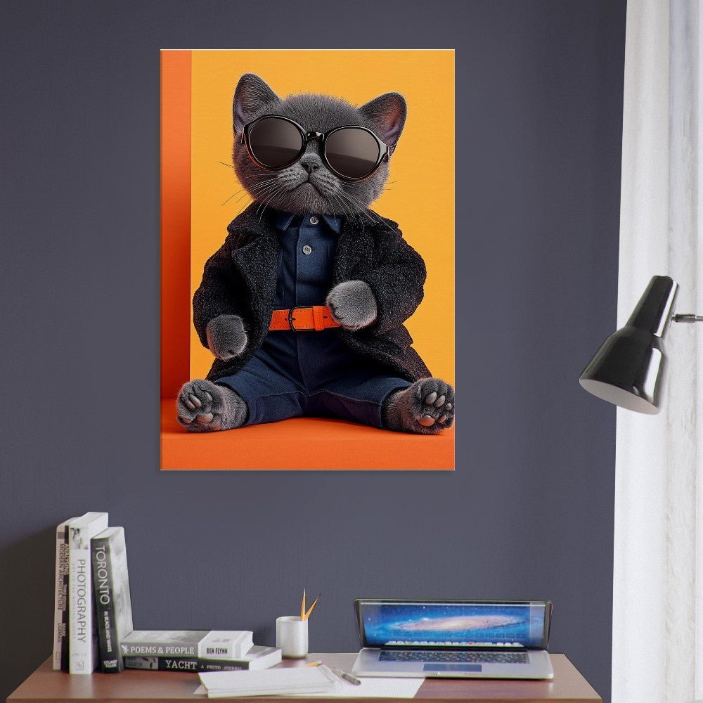 Sophisticated Cat in Shades Canvas - ROMAG Store