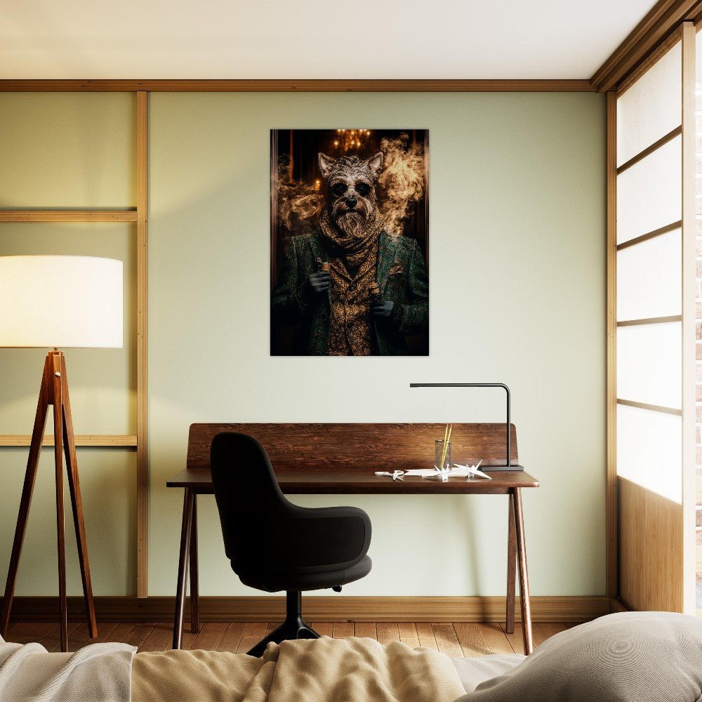 Dapper Dog with Vape Canvas Art - ROMAG Store