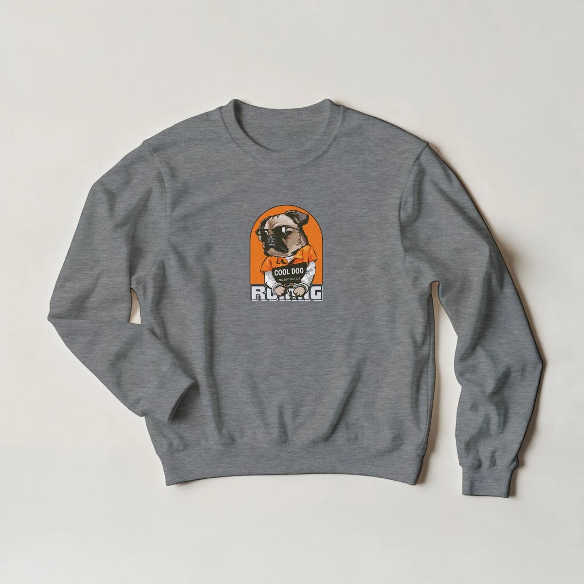 Cool Dog Mugshot Sweatshirt – Rebel Pug Streetwear Graphic in 6 Colors - ROMAG Store