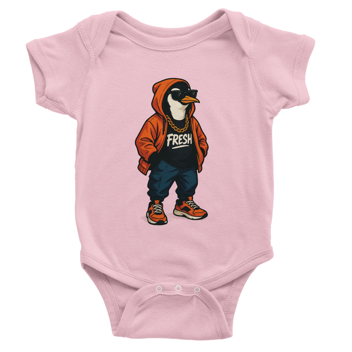 Fresh Penguin Baby Short Sleeve Bodysuit - ROMAG Store