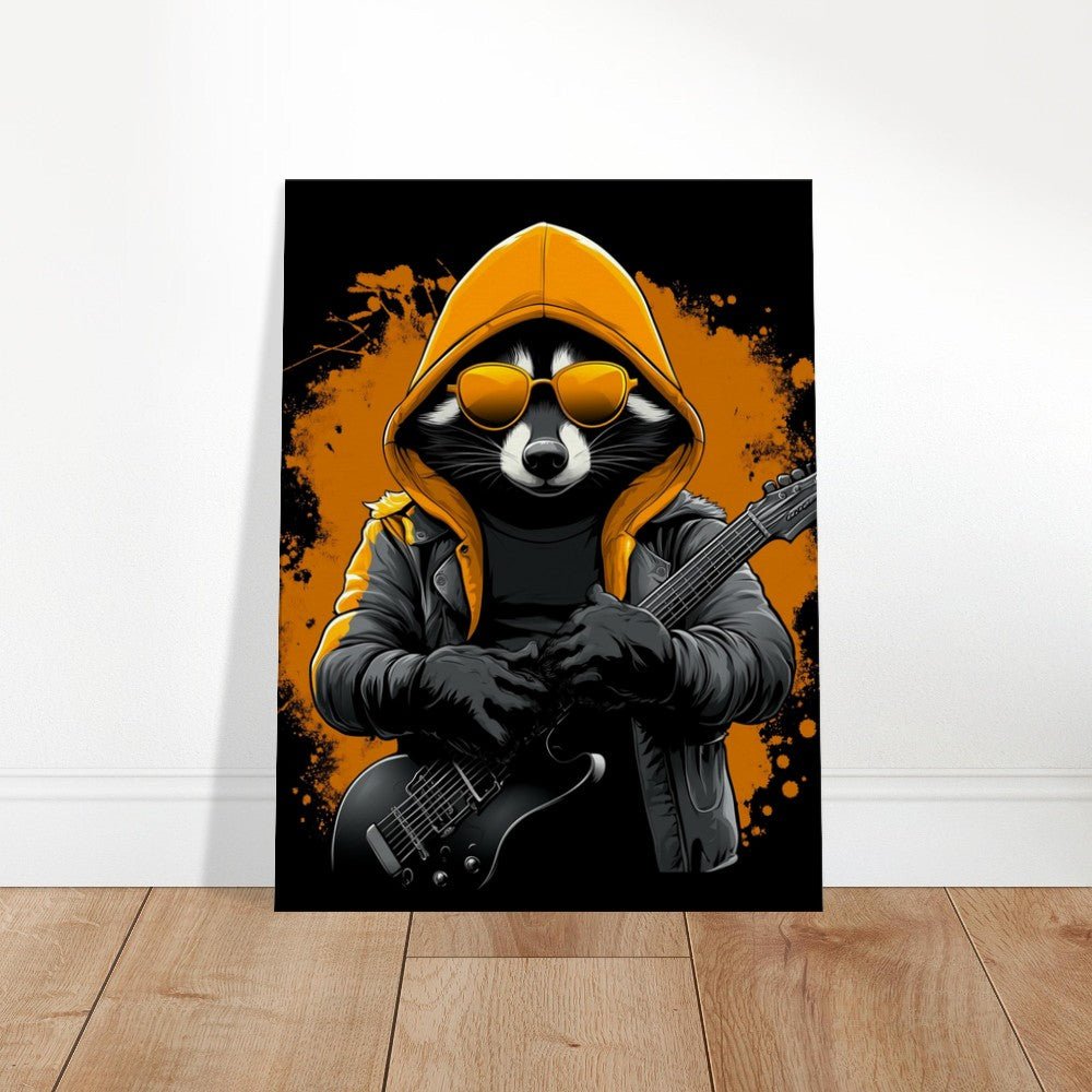 Rockstar Raccoon Canvas Art - ROMAG Store