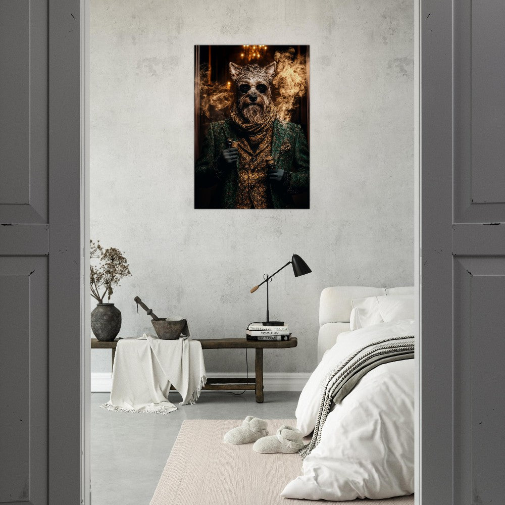 Dapper Dog with Vape Canvas Art - ROMAG Store