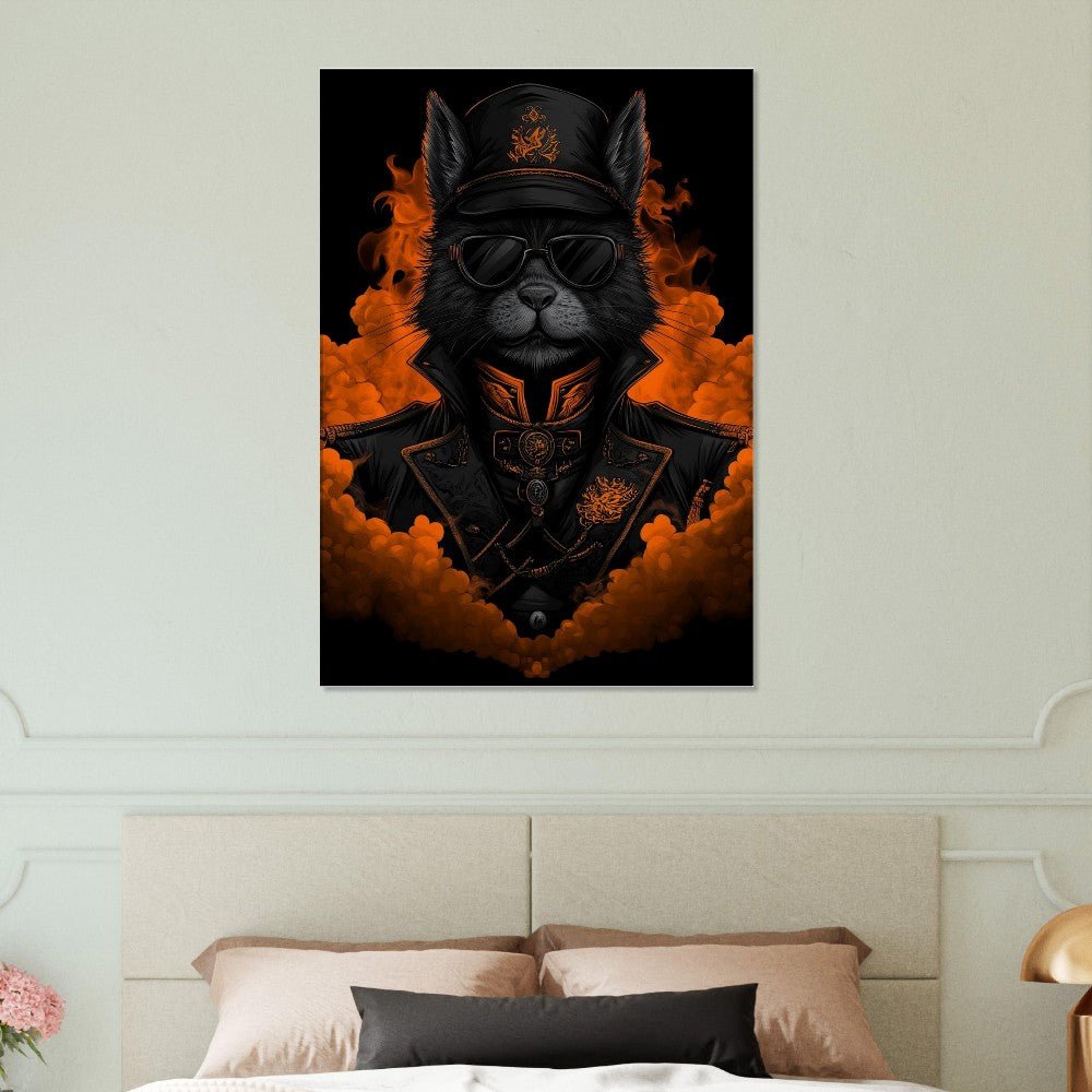 Black Cat Commander Canvas Art - ROMAG Store