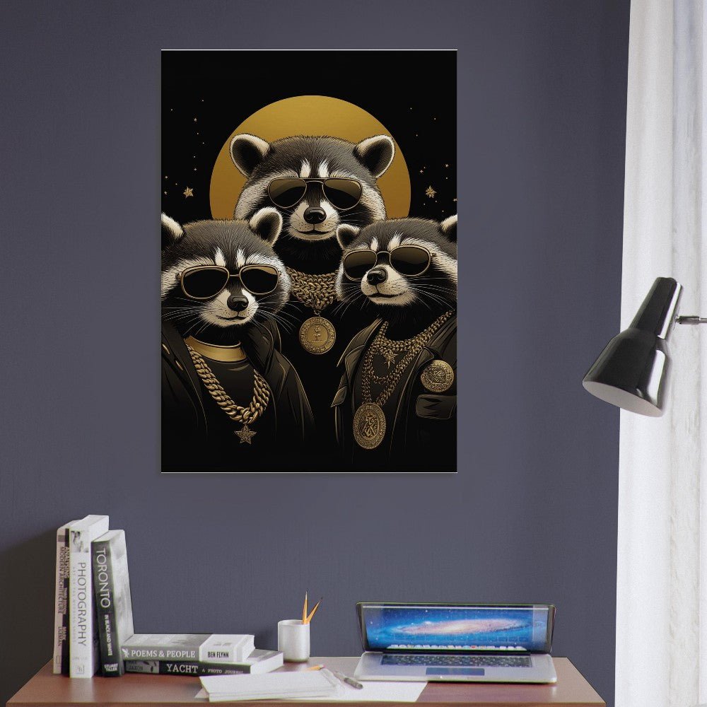 Luxury Raccoon Gang Canvas Art - ROMAG Store