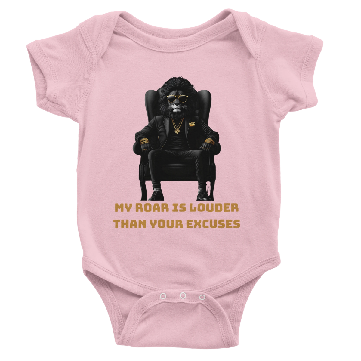 King Lion Attitude Baby Short Sleeve Bodysuit - ROMAG Store