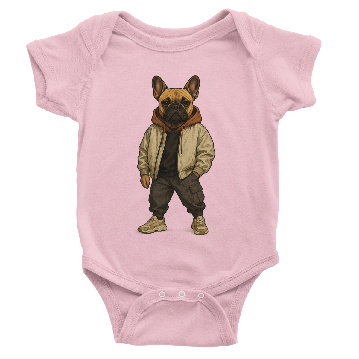 Cool French Bulldog Baby Short Sleeve Bodysuit - ROMAG Store