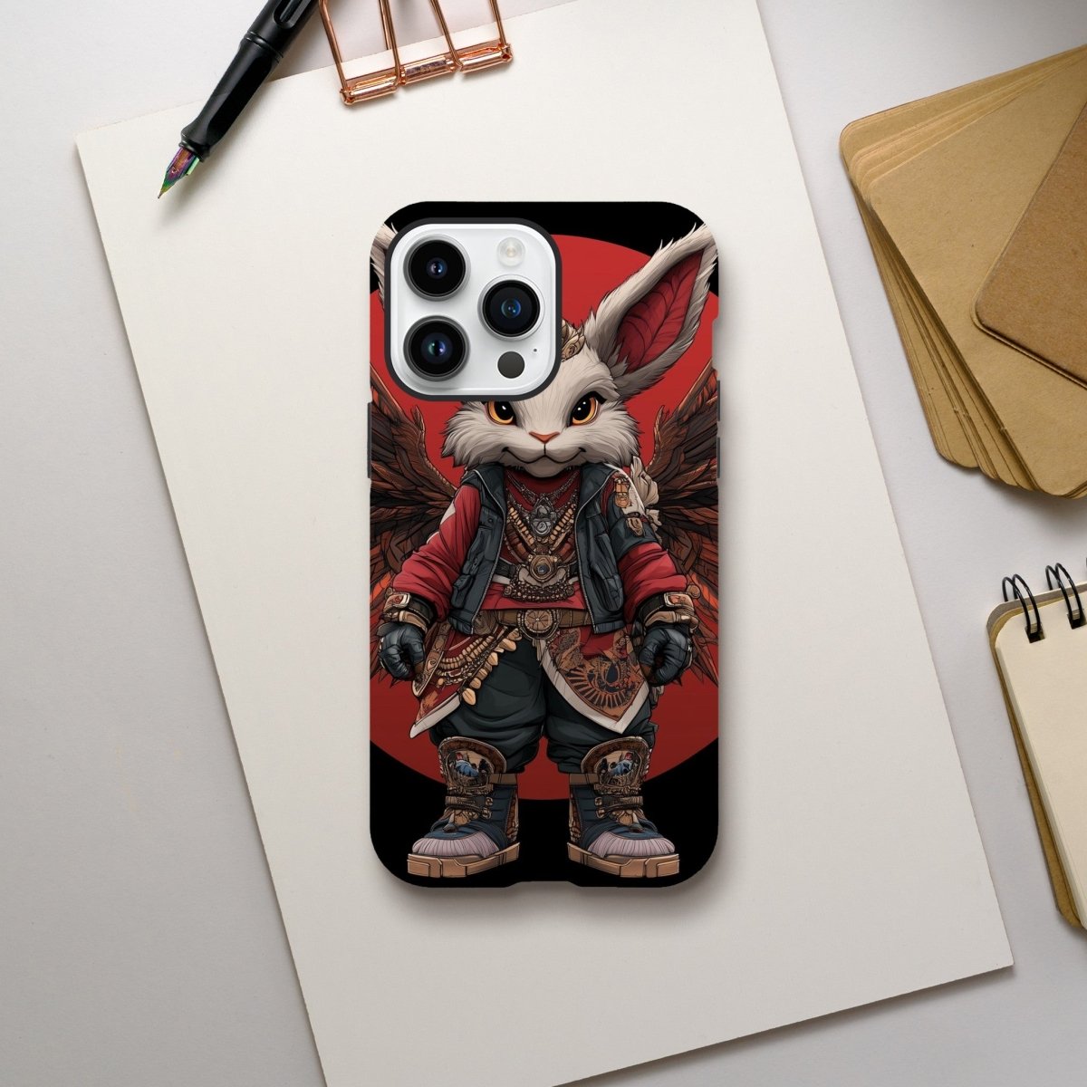Winged Steampunk Rabbit iPhone Tough Case - ROMAG Store