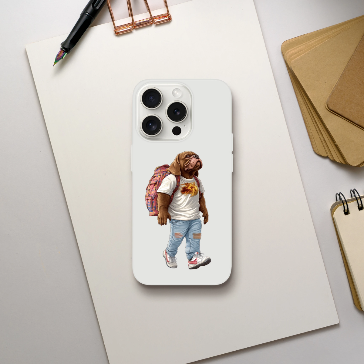 Cool Bulldog Traveler iPhone Flexi Case - ROMAG Store