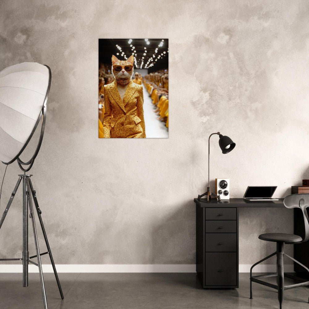 Luxury Cat Fashionista Canvas Wall Art - ROMAG Store