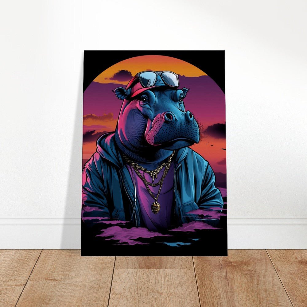 Urban Hipster Hippo Canvas Wall Art - ROMAG Store