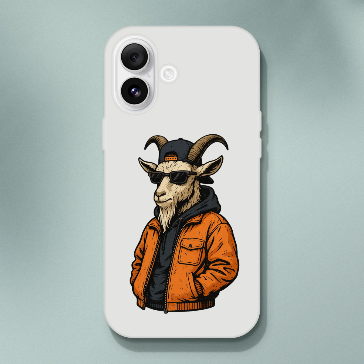 Cool Goat in Streetwear iPhone Flexi Case - ROMAG Store