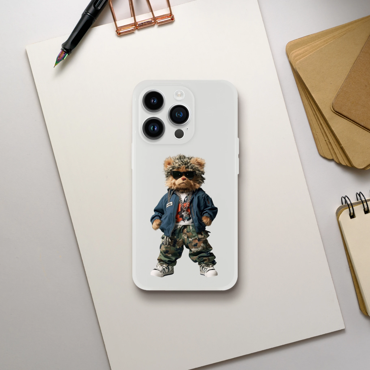 Cool Camo Bear iPhone Flexi Case - ROMAG Store