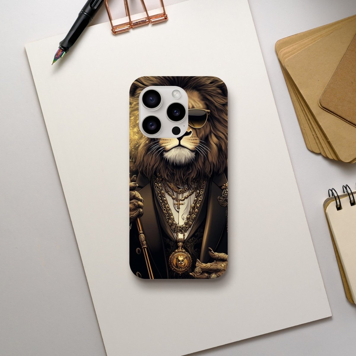 Regal Lion in Gold Glitz iPhone Tough Case - ROMAG Store