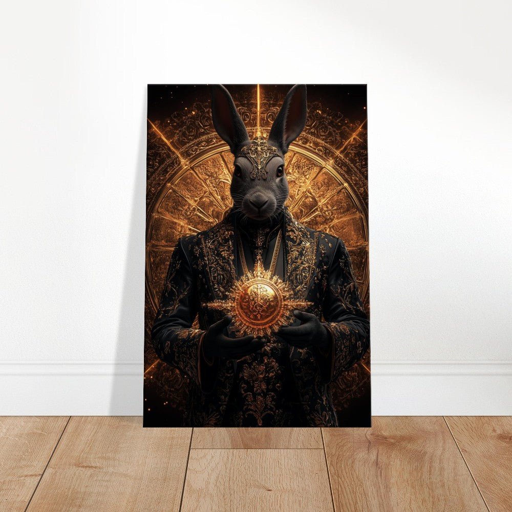 Mystical Gold&Black Regal Rabbit Canvas Wall Art - ROMAG Store
