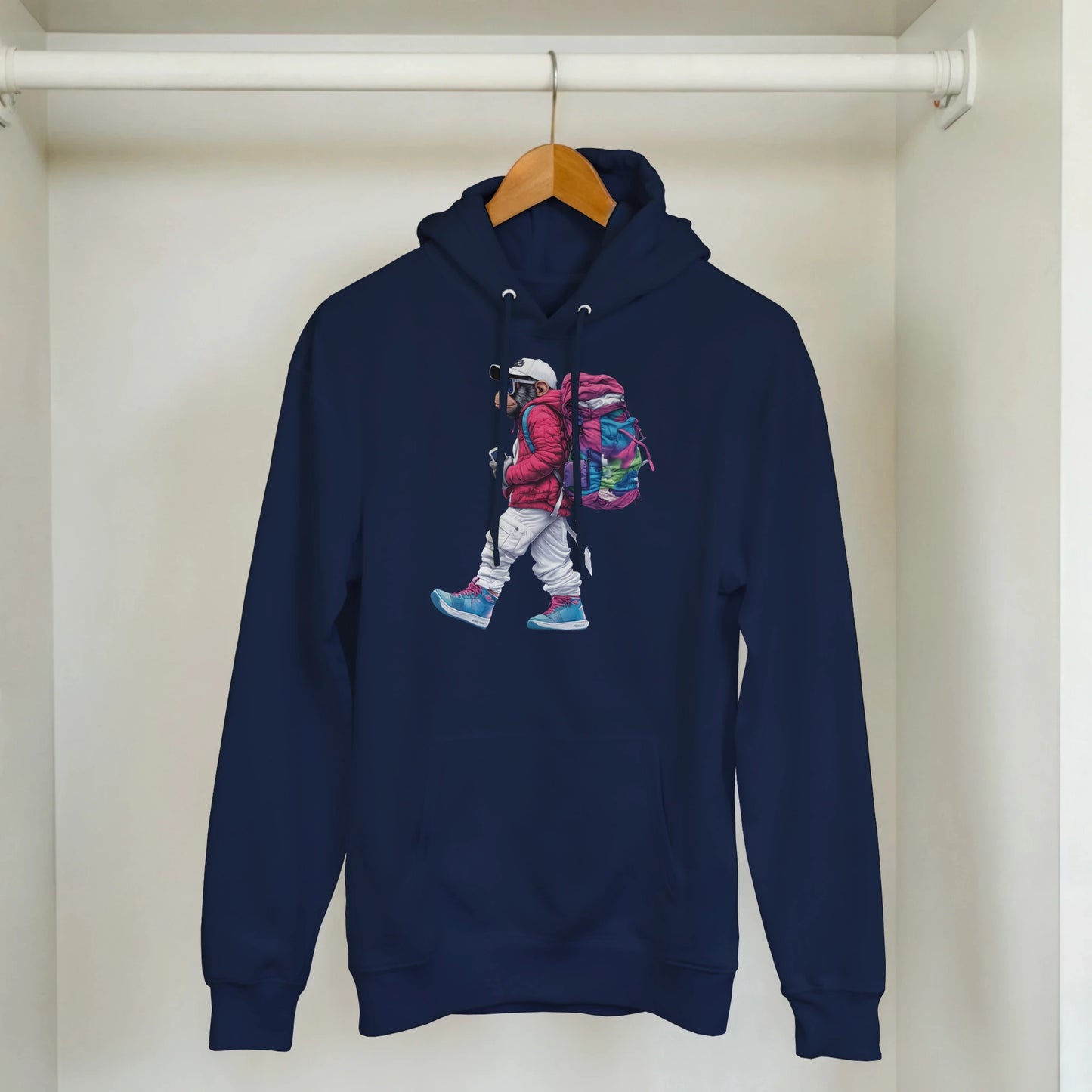 Vibrant Globetrotter Monkey Hoodie - ROMAG Store