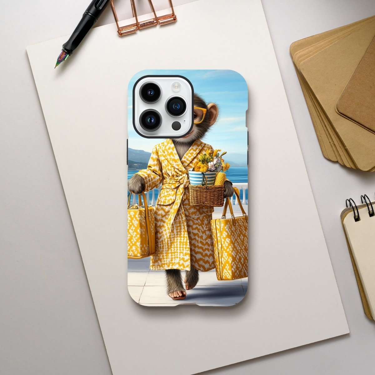 Chic Monkey in Robe iPhone Tough Case - ROMAG Store