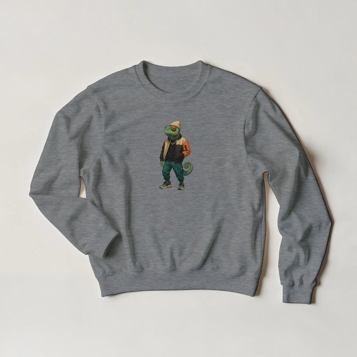 Chameleon Streetwear Sweatshirt – Urban Graphic Animal Vibe - ROMAG Store